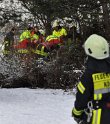 Hund und Person Eiseinbruch Koeln Fuehlinger See P046